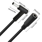 4.5 x 3.0mm Elbow Male to Female Adapter 15cm DC Power Extension Cable for HP, 4.5 x 3.0mm