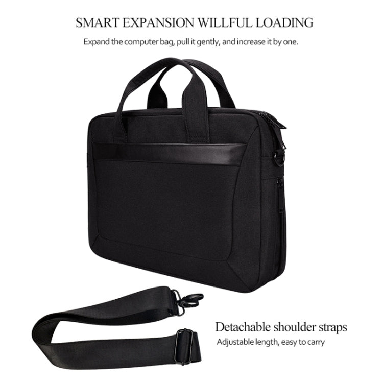 DJ06 Oxford Cloth Waterproof Wear-resistant Portable Expandable Laptop Bag for 15.6 inch Laptops, with Detachable Shoulder Strap, 15.6 inch