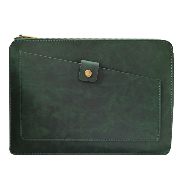 Universal Genuine Leather Business Zipper Laptop Tablet Bag For 13 inch and Below, 13 inch