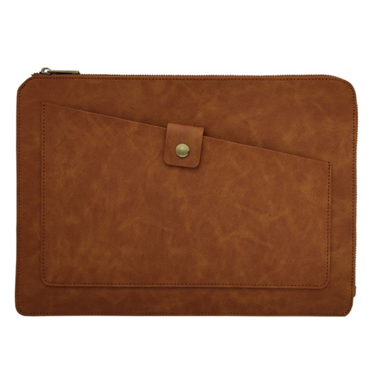 Universal Genuine Leather Business Zipper Laptop Tablet Bag For 13 inch and Below, 13 inch
