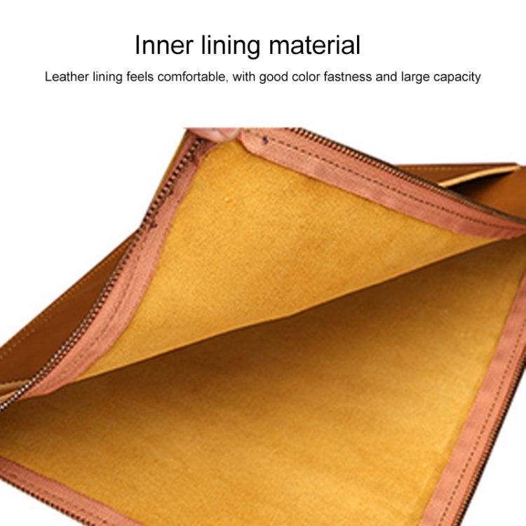 Universal Genuine Leather Business Zipper Laptop Tablet Bag For 13 inch and Below, 13 inch