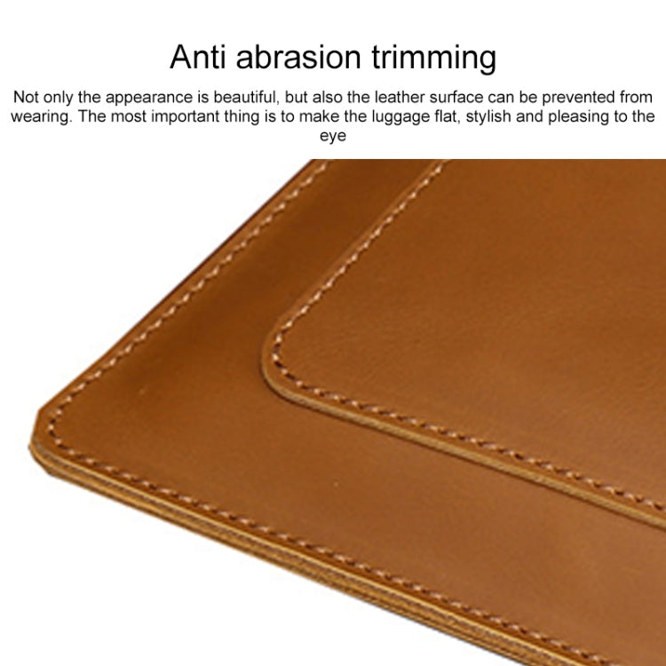 Universal Genuine Leather Business Zipper Laptop Tablet Bag For 13 inch and Below, 13 inch