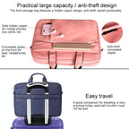 DJ03 Waterproof Anti-scratch Anti-theft One-shoulder Handbag for 14.1 inch Laptops, with Suitcase Belt, DJ03 14.1 inch Black, DJ03 14.1 inch Pink, DJ03 14.1 inch Navy Blue