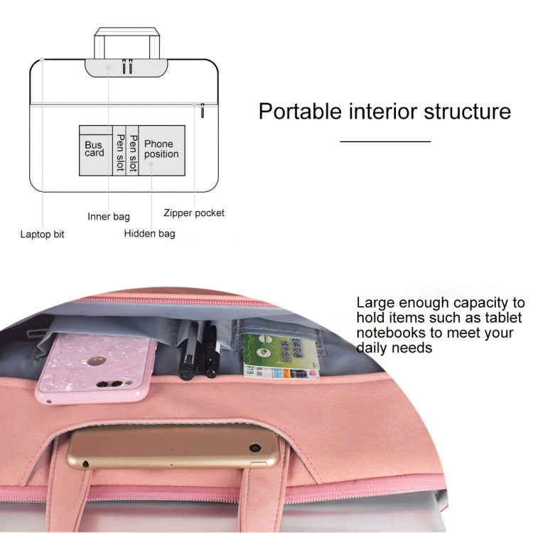 ST06 Waterproof PU Leather Zipper Hidden Portable Strap One-shoulder Handbag for 13.3 inch Laptops, with Suitcase Belt, ST06 13.3 inch Dark Gray, ST06 13.3 inch Pink, ST06 13.3 inch Light Grey