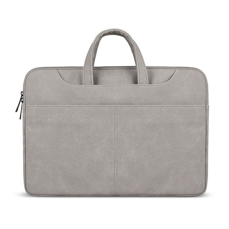 ST06S Waterproof PU Leather Zipper Hidden Portable Strap One-shoulder Handbag for 14.1 inch Laptops, with Magic Stick & Suitcase Belt, ST06S 14.1 inch Light Grey, ST06S 14.1 inch Dark Gray, ST06S 14.1 inch Pink