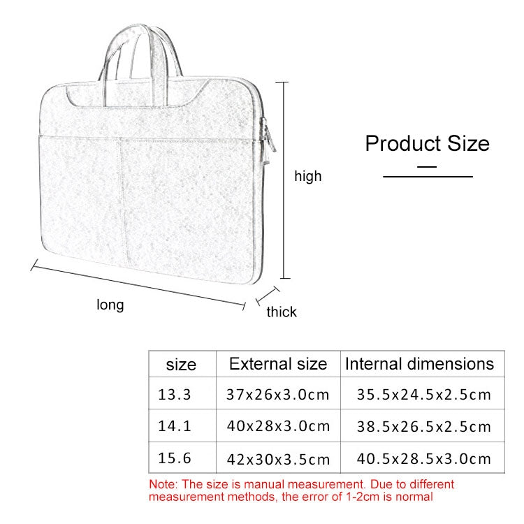 ST06S Waterproof PU Leather Zipper Hidden Portable Strap One-shoulder Handbag for 15.6 inch Laptops, with Magic Stick & Suitcase Belt, ST06S 15.6 inch Dark Gray, ST06S 15.6 inch Pink, ST06S 15.6 inch Light Grey