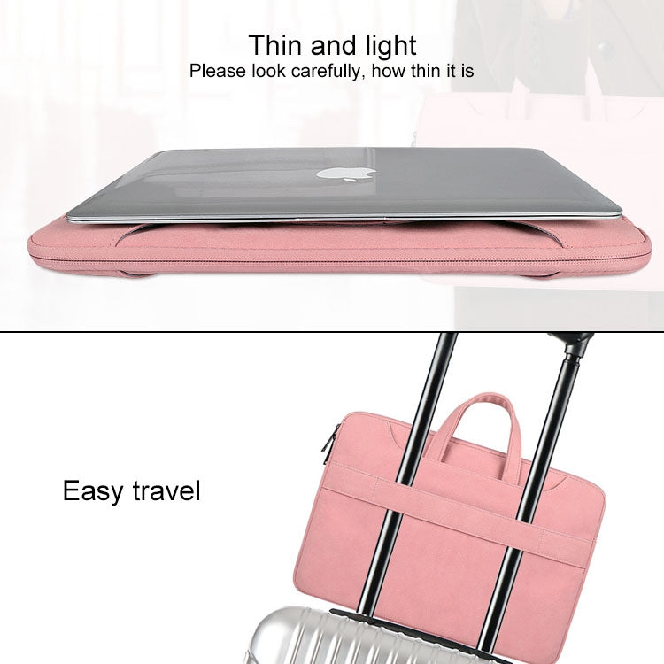 ST06S Waterproof PU Leather Zipper Hidden Portable Strap One-shoulder Handbag for 15.6 inch Laptops, with Magic Stick & Suitcase Belt, ST06S 15.6 inch Dark Gray, ST06S 15.6 inch Pink, ST06S 15.6 inch Light Grey