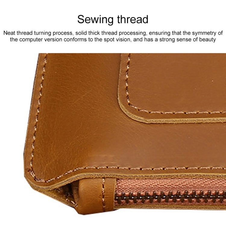 Universal Genuine Leather Business Laptop Tablet Zipper Bag For 13.3 inch and Below, 13.3 inch