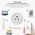 10A Round Shape WiFi Mini Plug APP Remote Control Timing Smart Socket Works with Alexa & Google Home, AC 100-240V, US Plug, 10A US Plug(Round Shape)
