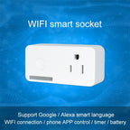 10A WiFi 2.4GHz APP Remote Control Timing Smart Socket Works with Alexa & Google Home, AC 110-250V, US Plug
