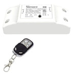 Sonoff 433MHz DIY WiFi Smart Wireless Remote Control Timer Module Power Switch with 4-keys Remote Control for Smart Home, Support iOS and Android, 433MHz with Remote Control
