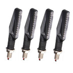 4 PCS DC 12V Motorcycle 12-LED Turn Signal Indicators Blinker Light, (Yellow Light), 12 LED