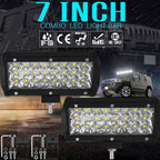 7 inch 18W 1800LM 3 Row LED Strip Light Working Refit Off-road Vehicle Lamp Roof Strip Light, 7 inch 72W