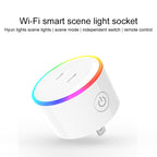 10A RGB Scene Light WiFi Remote Control Smart Socket Works with Alexa & Google Home & IFTTT, AC 100-240V, JP Plug, XS-A18