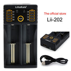 LiitoKala lii-202 USB Output Intelligent Battery Charger for Li-ion IMR 18650, 18490, 18350, 17670, 17500, 16340(RCR123), 14500, 10440