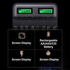 5V 2A USB 8 Slot Battery Charger for AA & AAA & C / D Battery, with LCD Display