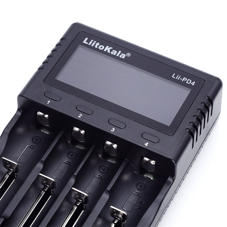 LiitoKala Lii-PD4 Nickel-hydrogen Battery Charger for Li-ion / IMR LiFePO4 26650，21700，20700, 18650, 18490, 18350, 17670, 17500, 16340(RCR123), 14500, 10440