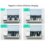 AC 100-240V 4 Slot Battery Charger for AA & AAA & C / D Size Battery, EU Plug