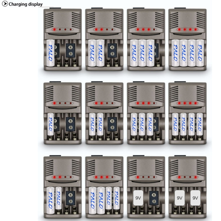AC 100-240V 4 Slot Battery Charger for AA & AAA & 9V Ni-MH Battery, AU Plug