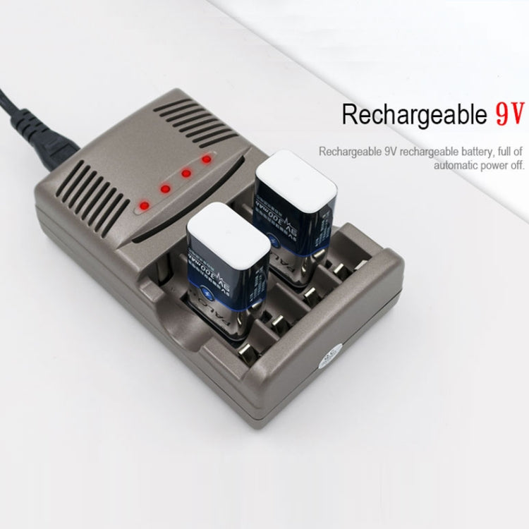 AC 100-240V 4 Slot Battery Charger for AA & AAA & 9V Ni-MH Battery, AU Plug