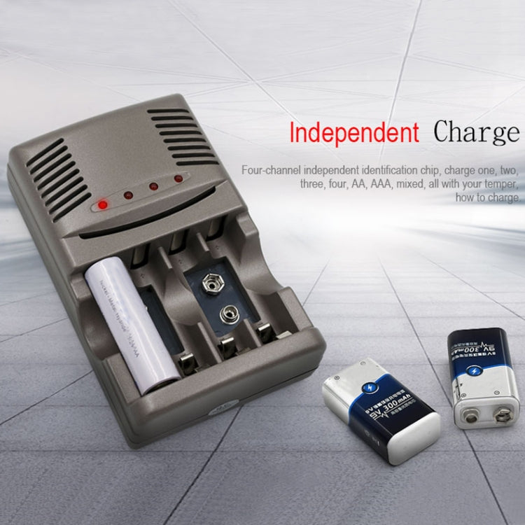 AC 100-240V 4 Slot Battery Charger for AA & AAA & 9V Ni-MH Battery, AU Plug