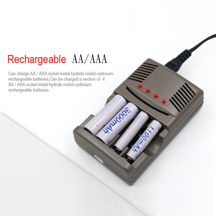 AC 100-240V 4 Slot Battery Charger for AA & AAA & 9V Ni-MH Battery, AU Plug