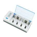 AC 100-240V 4 Slot Battery Charger for AA & AAA & C / D Size Battery, with LCD Display, UK Plug