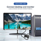 2 in 1 VGA to HDMI + VGA 15 Pin HDTV Adapter Converter with Audio