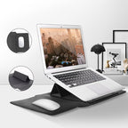 4 in 1 Universal Waterproof PU Leather Laptop Liner Bag with Handle & Stand & Pen Holder + 2 Winders + Mouse Bag + Charger Bag Set for 17 inch Laptops, 17 inch