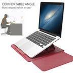 4 in 1 Universal Waterproof PU Leather Laptop Liner Bag with Handle & Stand & Pen Holder + 2 Winders + Mouse Bag + Charger Bag Set for 11/12 inch laptops, 11 / 12 inch, 11/12 inch