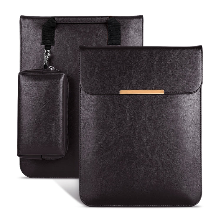 13.3 inch Laptop 2 in 1 PU Leather Sleeve Liner Bag with Mouse Storage Bag