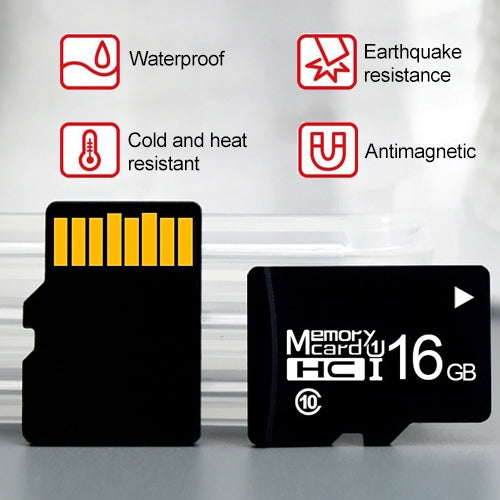 16GB High Speed Class10 Black TF Memory Card, 16GB
