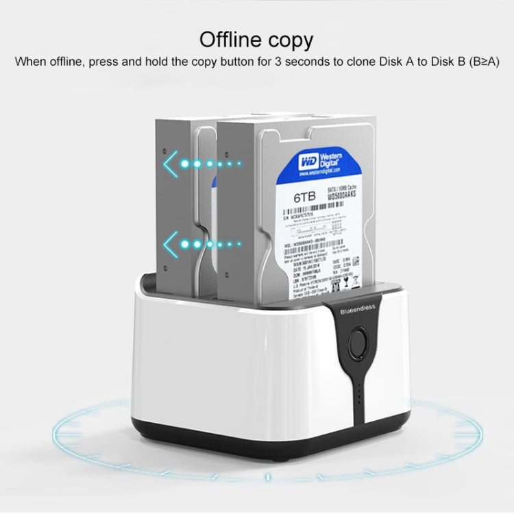 Blueendless 2.5 / 3.5 inch SATA USB 3.0 2 Bay Hard Drive Dock