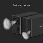 Blueendless Type-C / USB-C Interface 3.5 inch 2 Bay RAID Combination Array HDD External Enclosure, Type-C