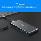 Blueendless 6 In 1 Multi-function Type-C / USB-C HUB Expansion Dock M.2 NGFF Solid State Drive, 6 In 1