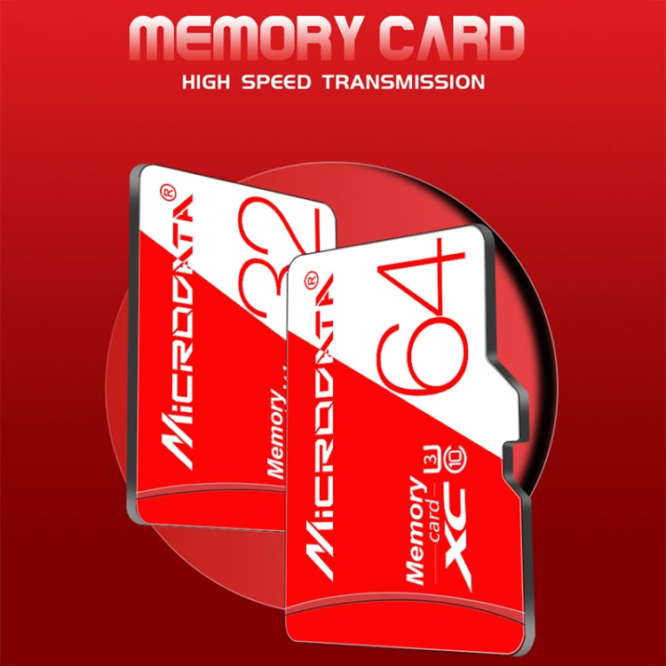MICRODATA 32GB High Speed U1 Red and White TF Memory Card, 32GB