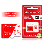 MICRODATA 128GB High Speed U3 Red and White TF(Micro SD) Memory Card, 128GB