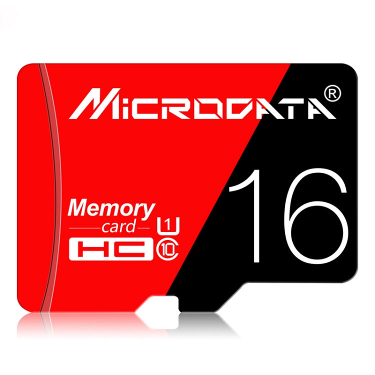MICRODATA 16GB High Speed U1 Red and Black TF Memory Card, 16GB
