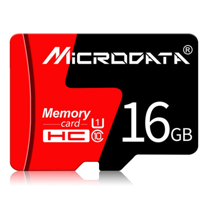 MICRODATA 16GB U1 Red and Black TF Memory Card, 16GB