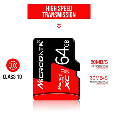 MICRODATA 16GB U1 Red and Black TF Memory Card, 16GB