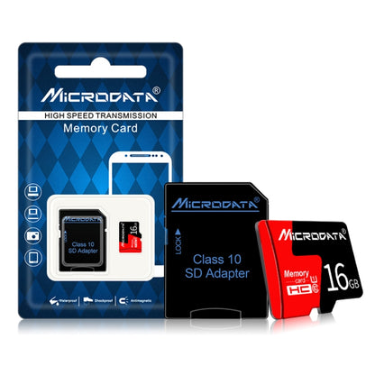 MICRODATA 16GB U1 Red and Black TF Memory Card, 16GB
