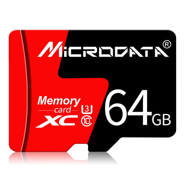 MICRODATA 64GB U3 Red and Black TF Memory Card, 64GB