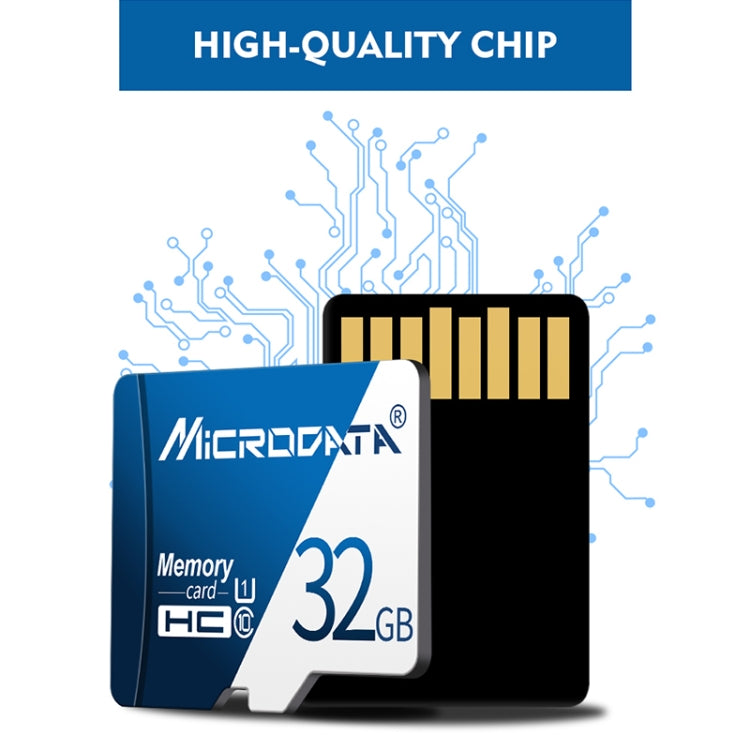 MICRODATA 32GB U1 Blue and White TF(Micro SD) Memory Card, 32GB