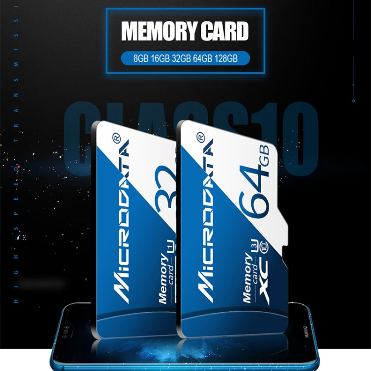 MICRODATA 64GB U3 Blue and White TF(Micro SD) Memory Card, 64GB