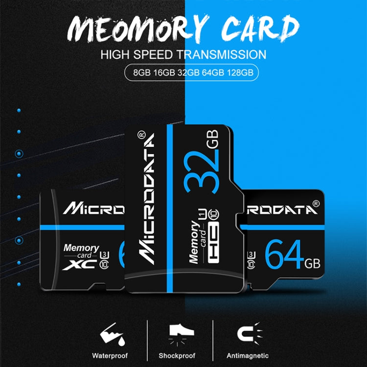 MICRODATA 64GB U3 Blue Line and Black TF Memory Card, 64GB