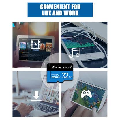 MICRODATA 32GB U1 Blue and Black TF Memory Card, 32GB