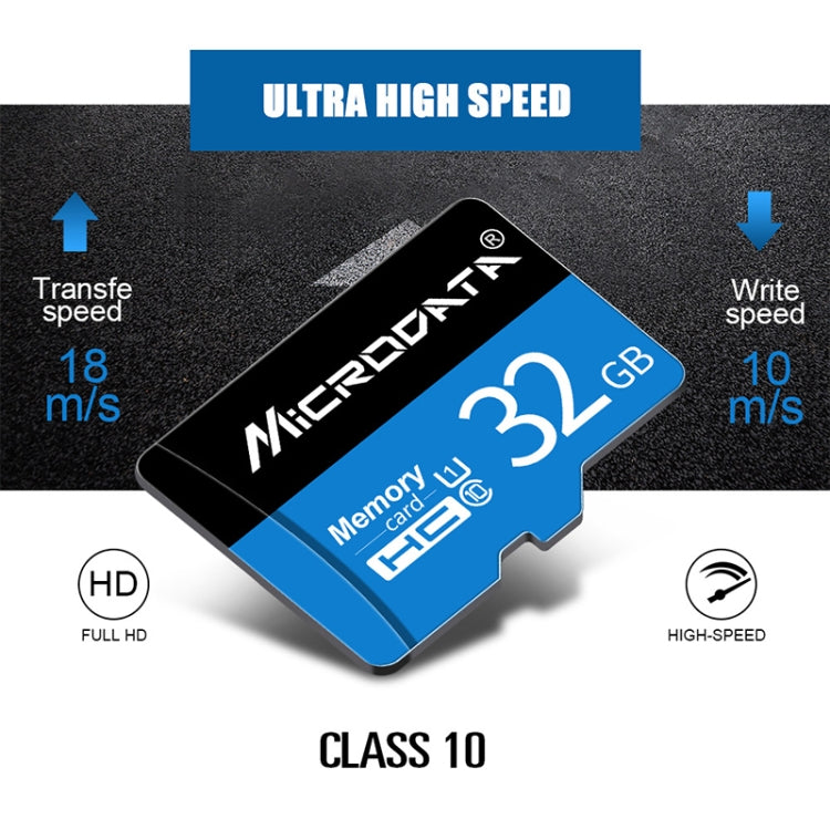 MICRODATA 64GB U3 Blue and Black TF Memory Card, 64GB