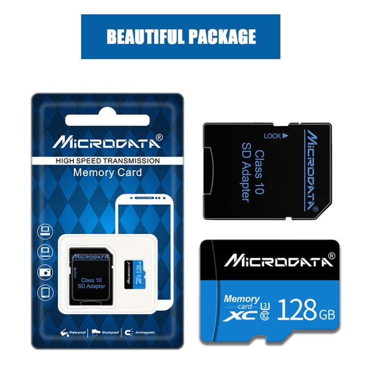 MICRODATA 128GB U3 Blue and Black TF Memory Card, 128GB