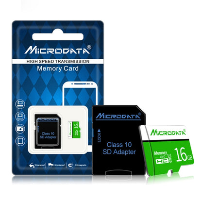 MICRODATA 16GB U1 Green and White TF Memory Card, 16GB