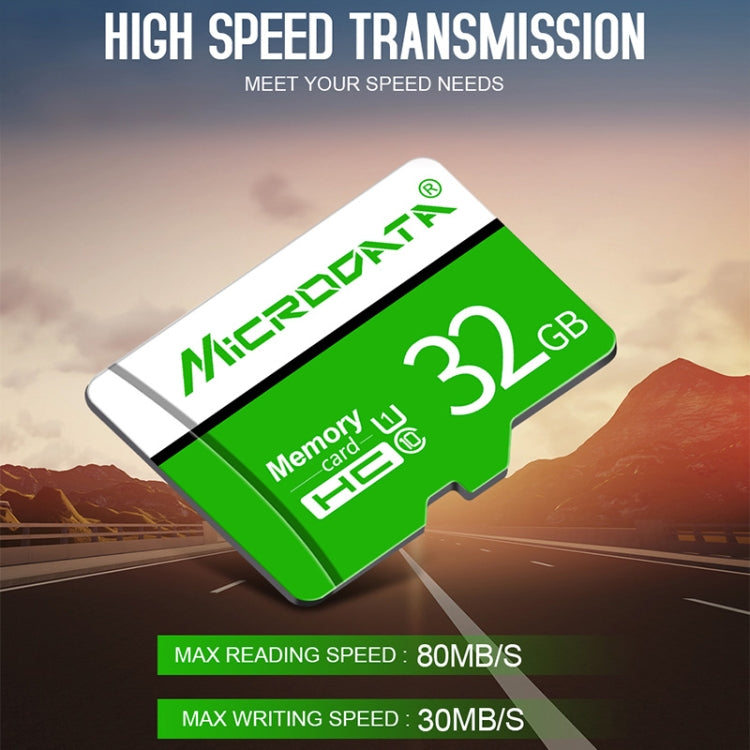 MICRODATA 16GB U1 Green and White TF Memory Card, 16GB